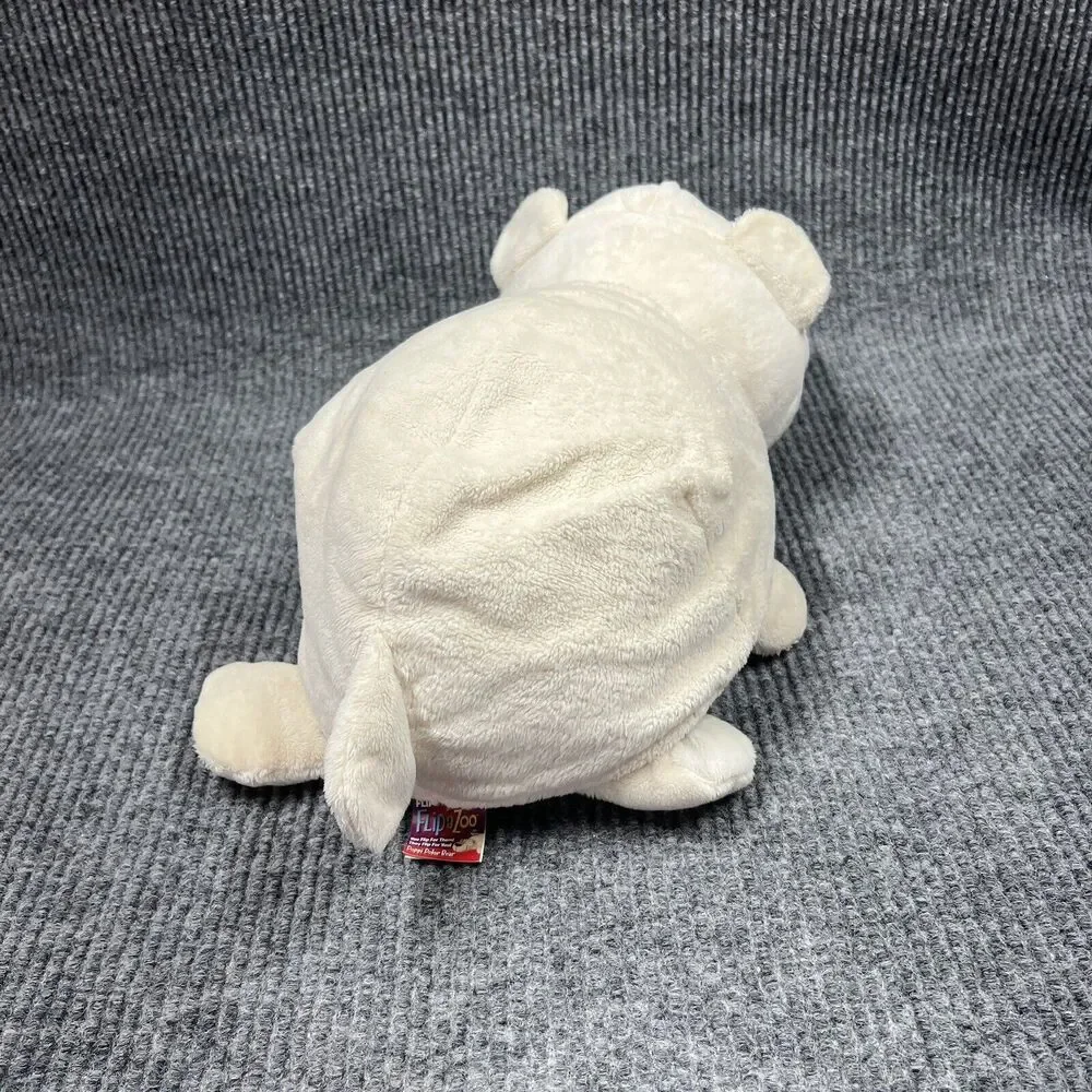 Just Play FlipaZoo 2 in 1 Plush 20” White Polar Bear Poppi/Gray Husky‎ Dog Asher